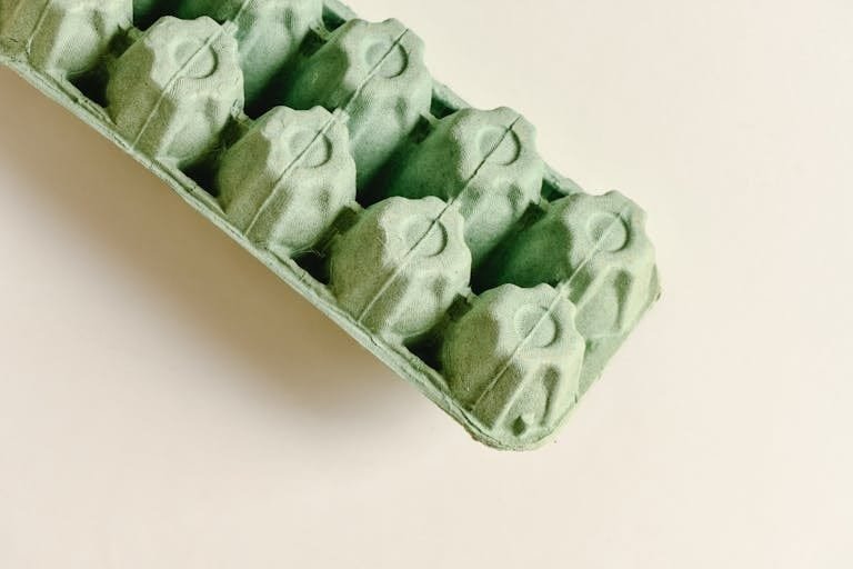 Close-Up Shot of an Egg Tray